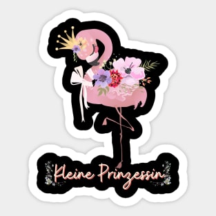 Flamingo Kleine Prinzessin Blumen Süß.png Sticker